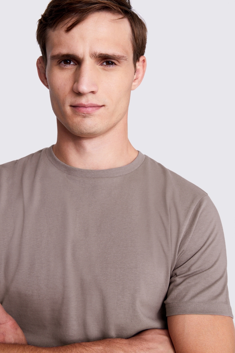 Dark Taupe Crew-Neck T-Shirt   Buy Online at Moss