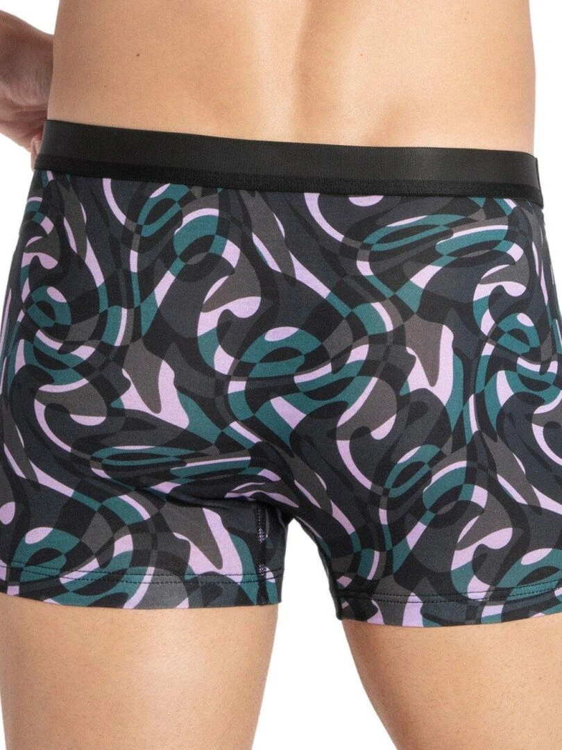 Boxer homme imprimé abstrait Masato Noir