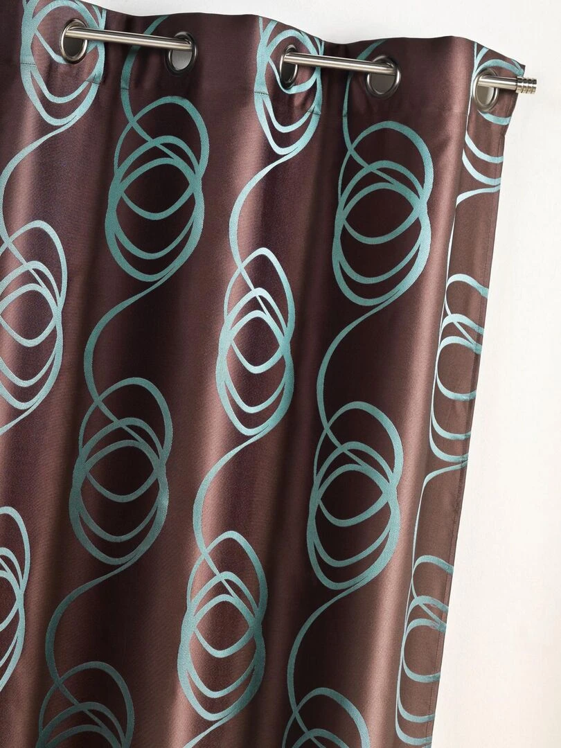 Rideau Ameublement Jacquard 'Tourbillons' Violet prune
