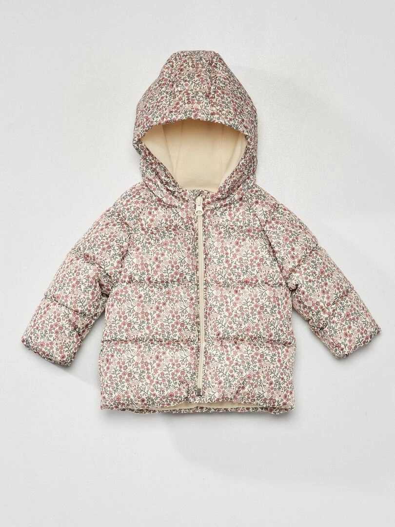 Doudoune à capuche avec imprimé Blanc