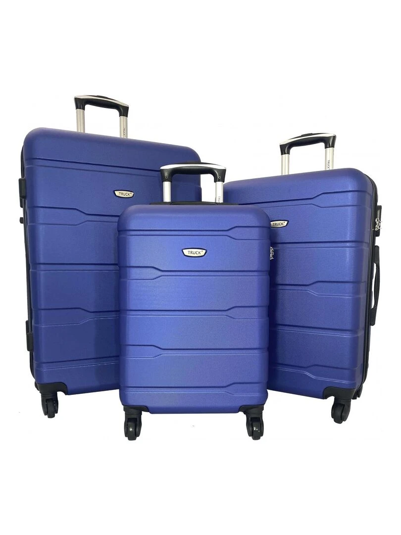 Lot 3 Valises Rigides dont 1 Valise Cabine ABS Bleu