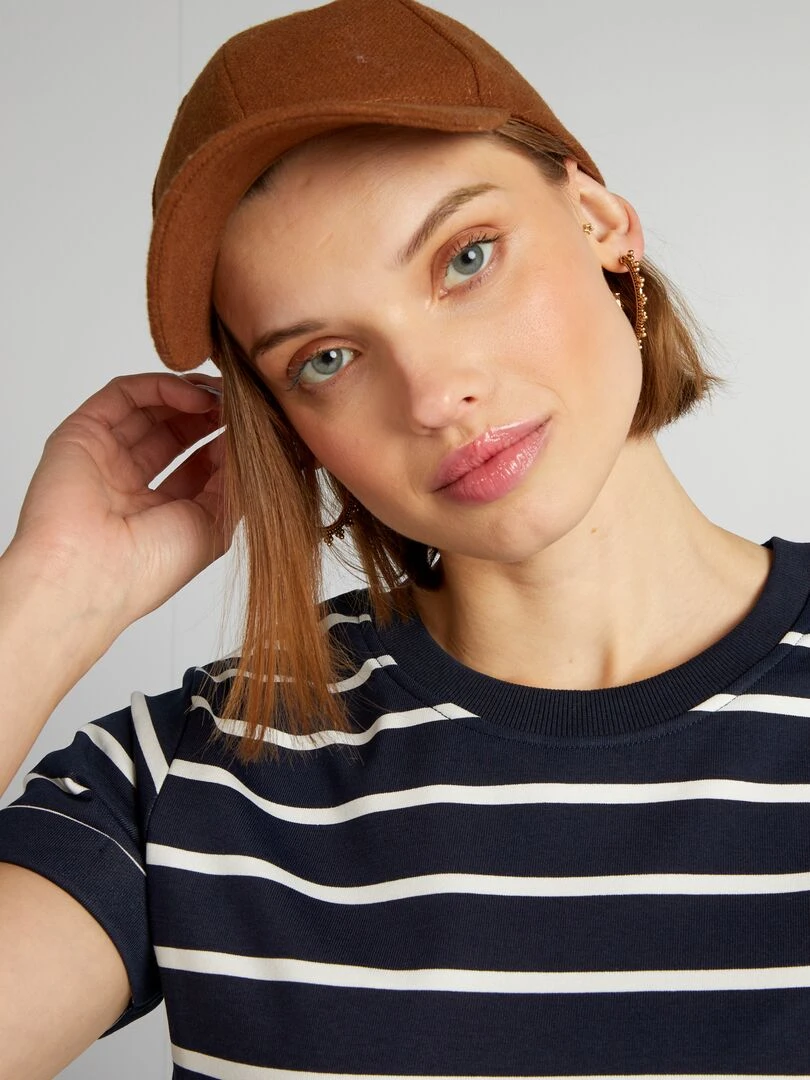 Robe sweat rayée 'JDY'   Marine/blanc