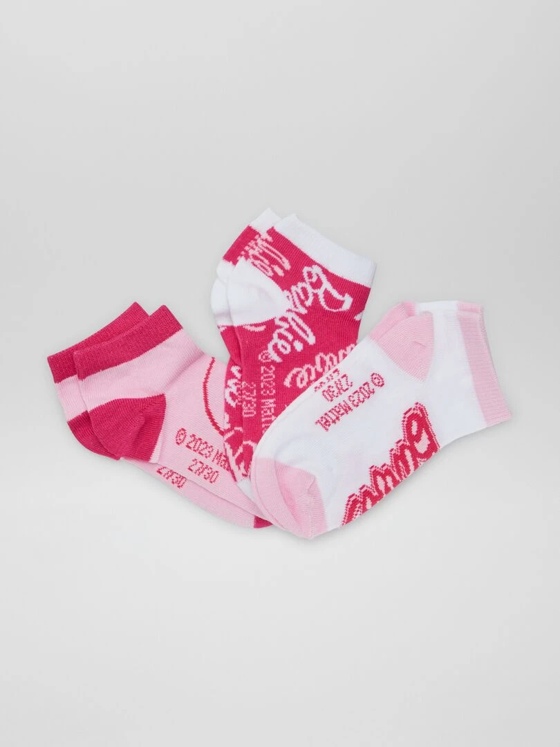 Lot de 3 paires de chaussettes 'Barbie' Fuchsia
