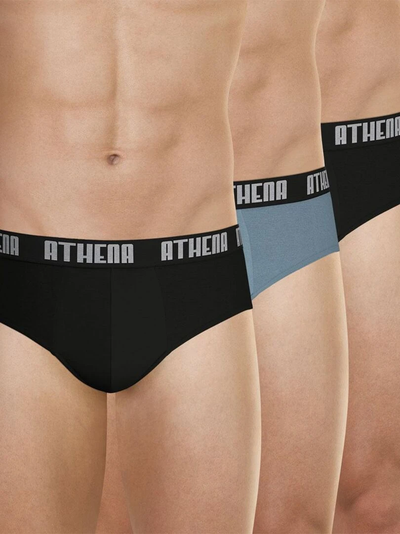 Lot de 3 slips homme Ecopack Noir Gris