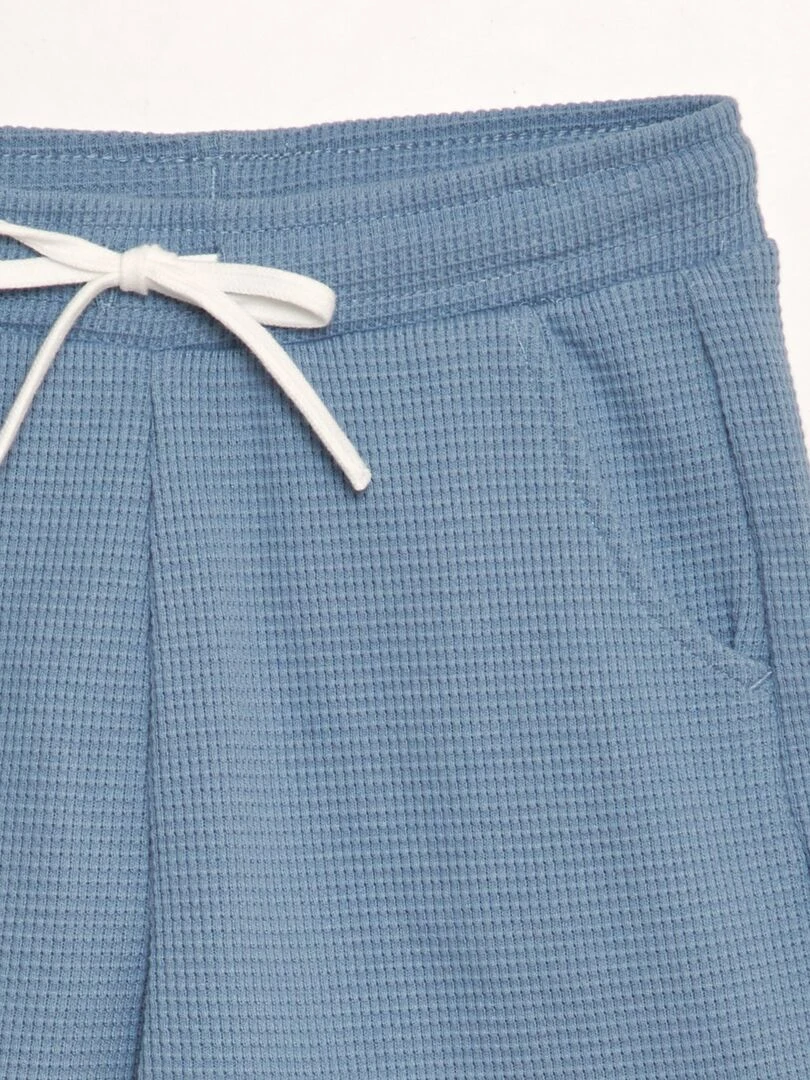 Short en nid d'abeilles   Bleu gris