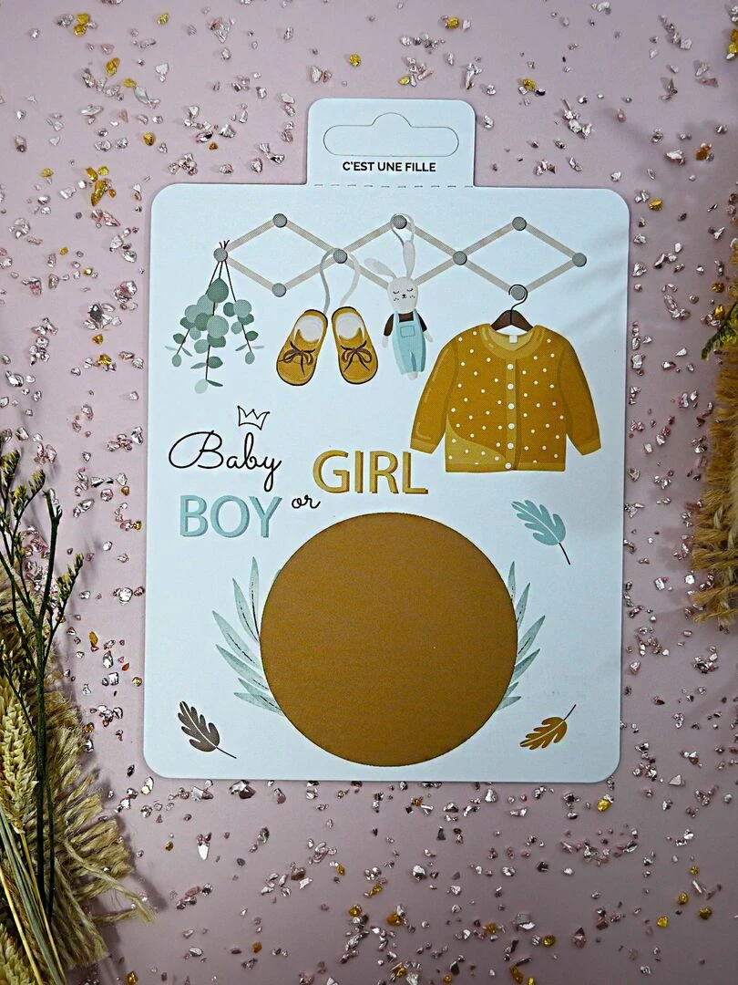 Carte à gratter C'est une fille Blanc