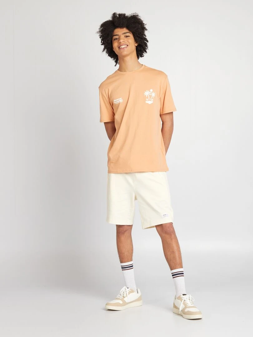 Short en molleton avec poches zippées Vanille