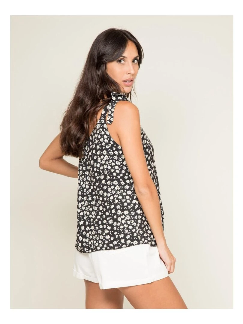 Top fluide motifs FIRA Noir