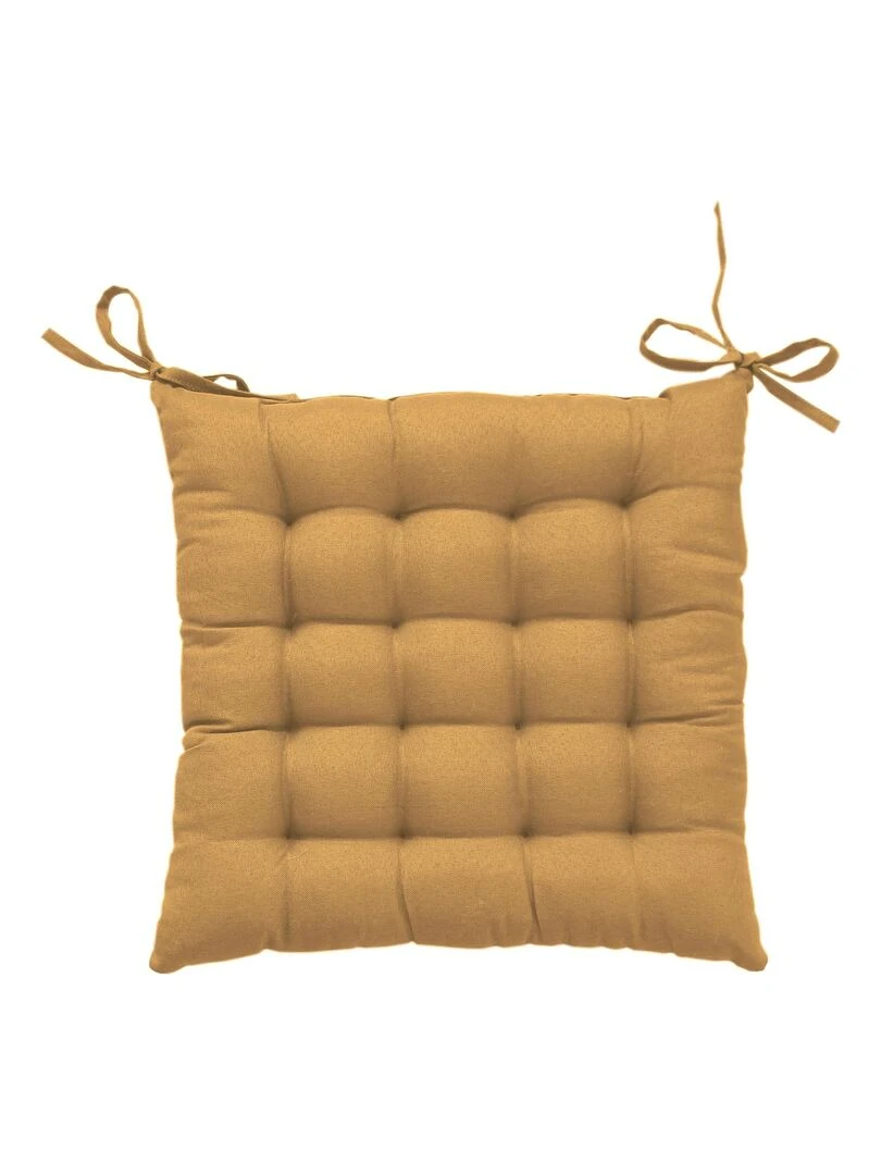 Galette de chaise unie et piquée Jaune