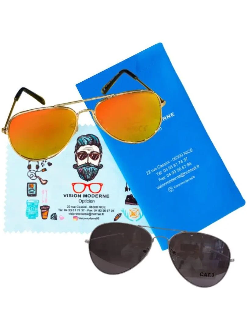 Plouf! Lunettes de soleil pilote enfant Gris Doré