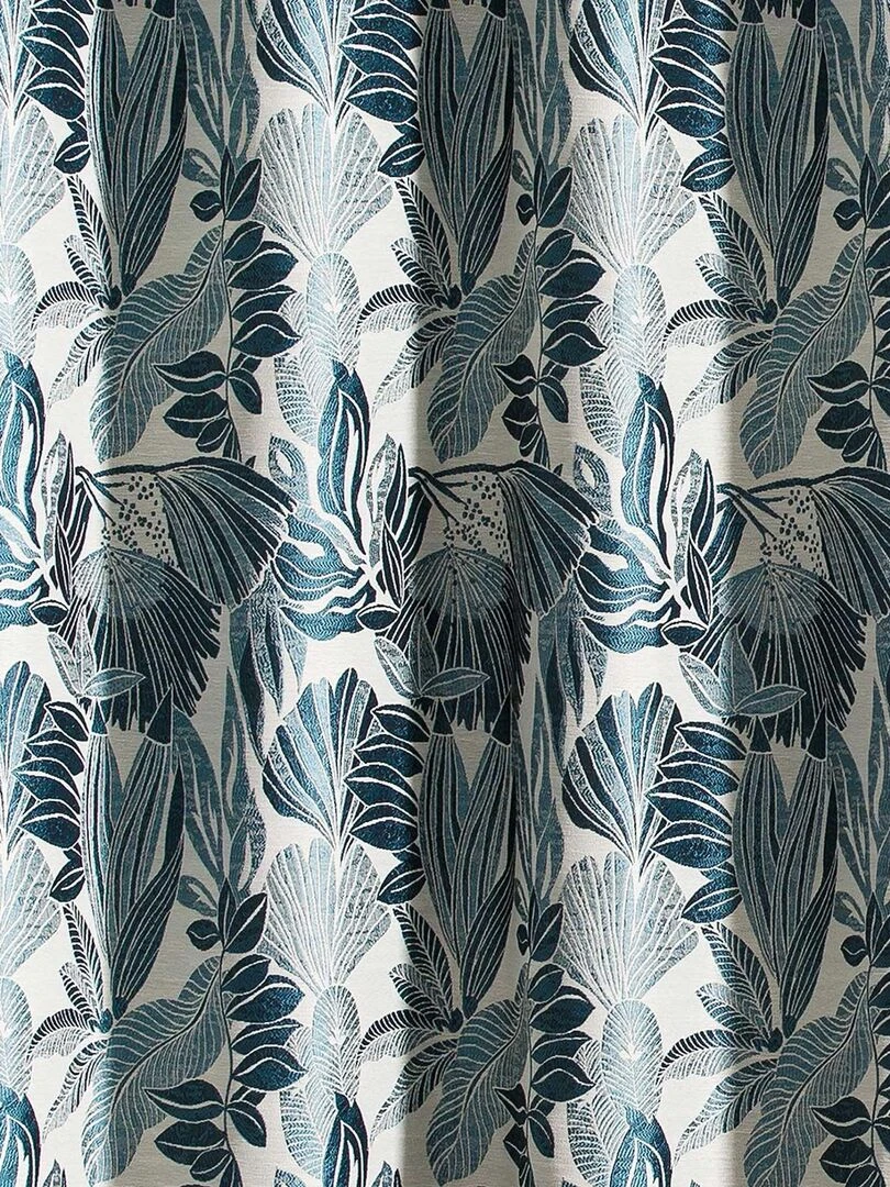 Rideau d'ameublement jacquard Tissia Bleu canard