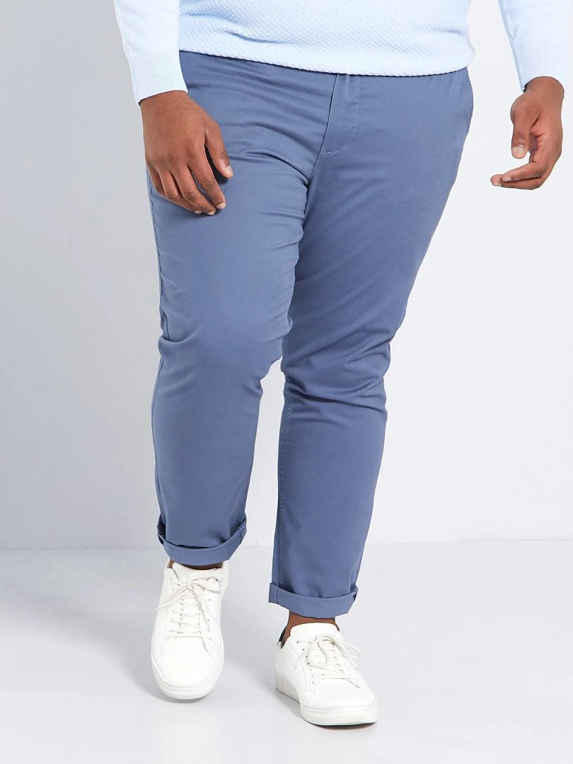 Chino slim L34 bleu gris