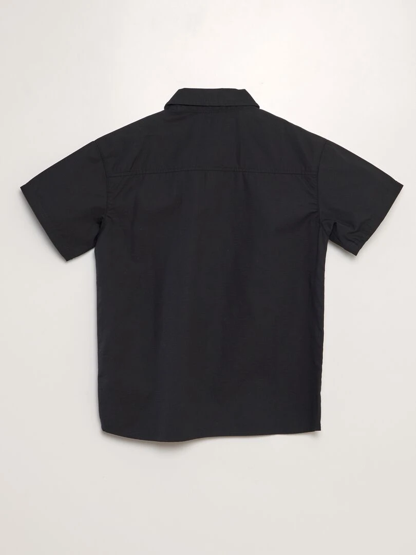 Chemise à manches courtes en lin noir