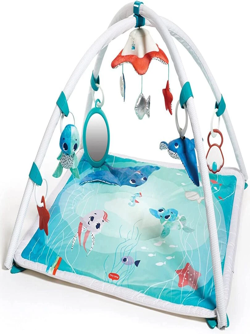 TINY LOVE Tapis d'Éveil et Mobile Musical 2 en 1 Avec arches ajustables Dès la naissance Bleu