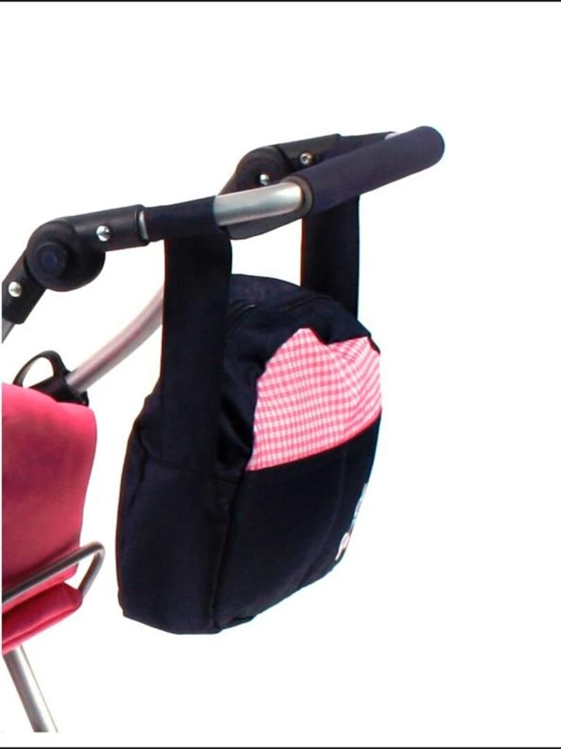 Sac à langer pour poussettes de poupées. Marine avec motif Vichy N/A