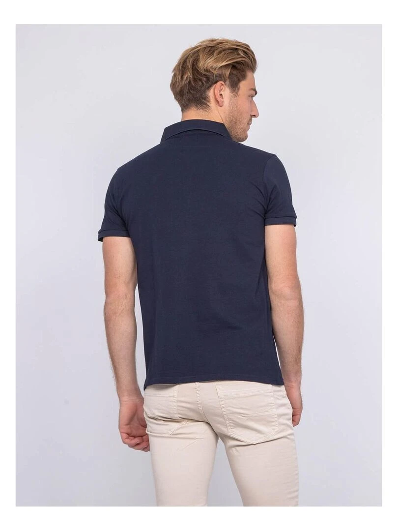 Polo stretch zip PAXTON Bleu marine