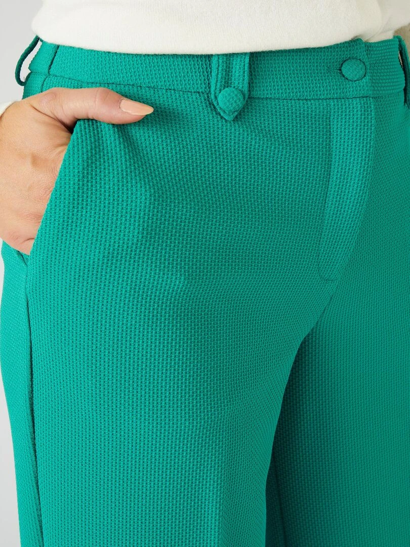Pantalon large maille nid d abeille   Damart   Vert