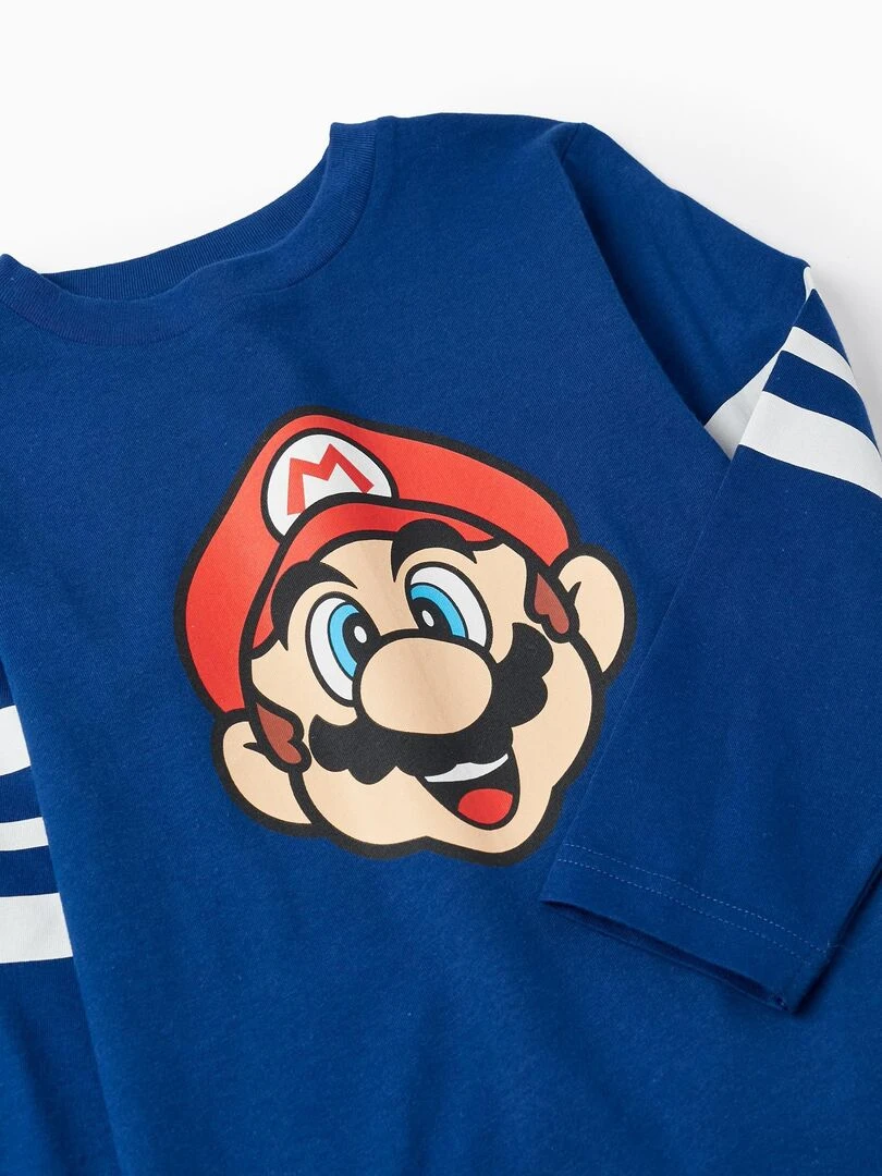 T shirt à manches longues pour garçon 'Super Mario'   Bleu