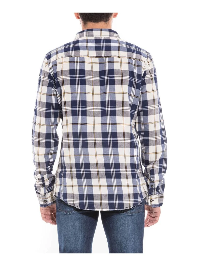 Chemise manches longues carreaux TUDINOX Bleu marine
