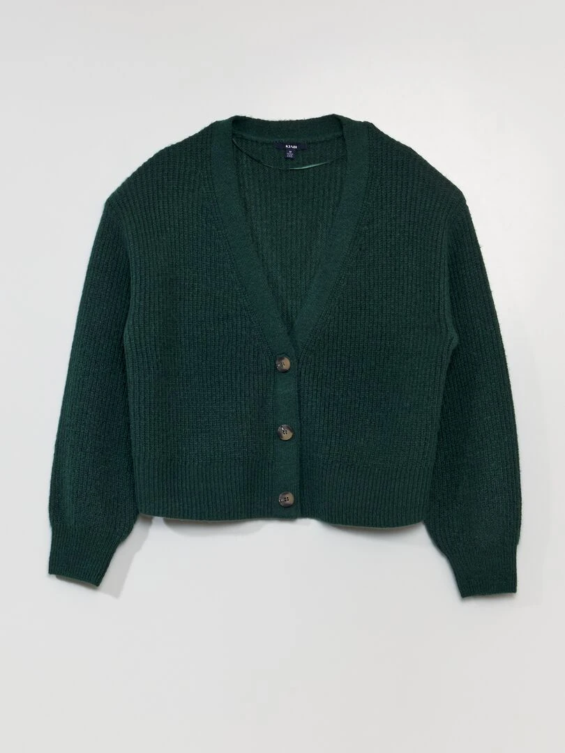 Gilet en maille avec ouverture aimantée   So Easy   Vert