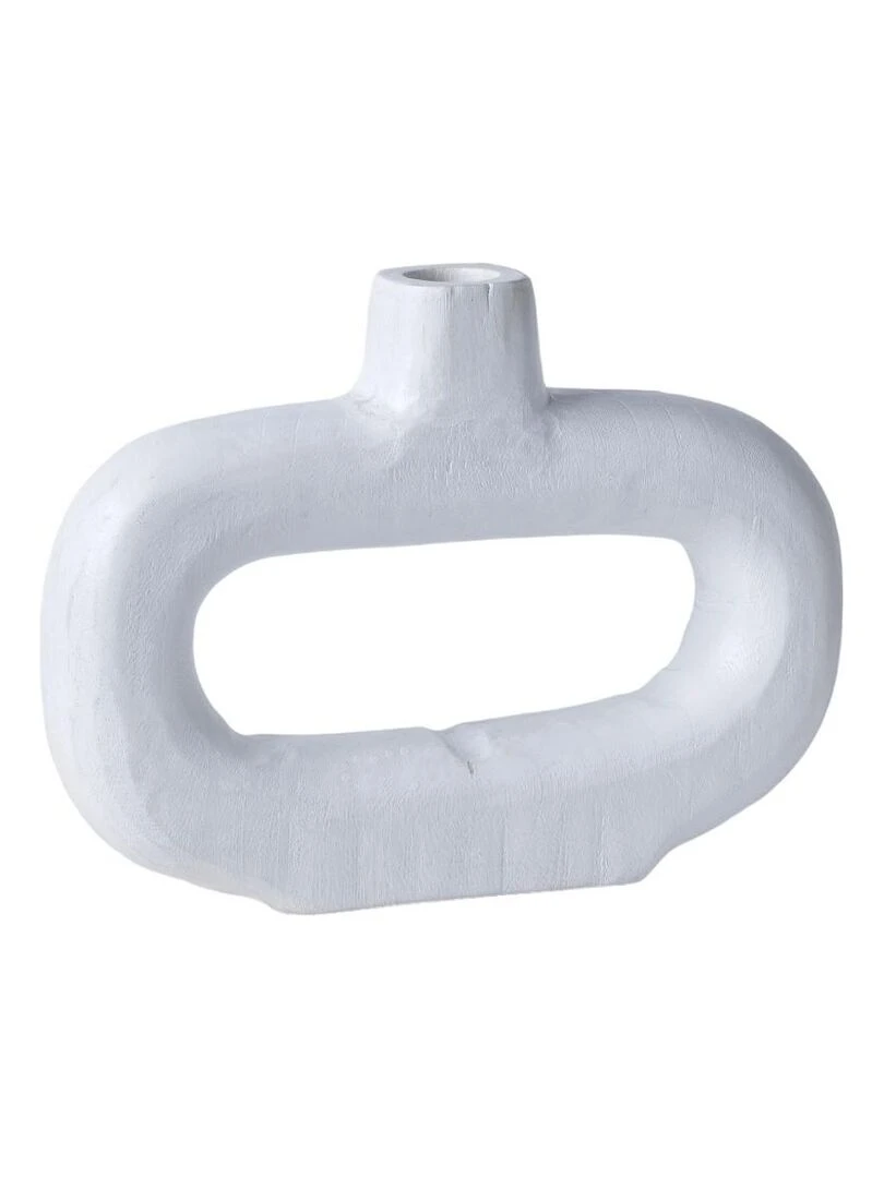Vase oval bois MATISSE Blanc
