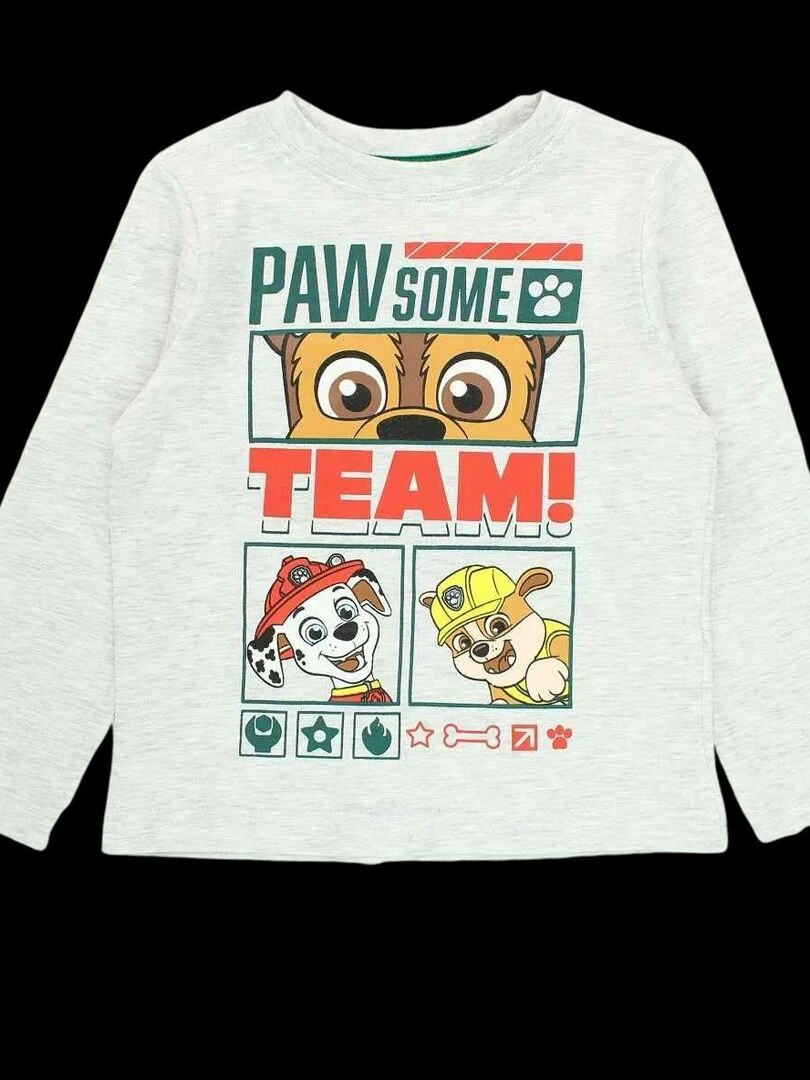 La Pat' Patrouille Pyjama garçon imprimé La Pat' Patrouille en coton Gris