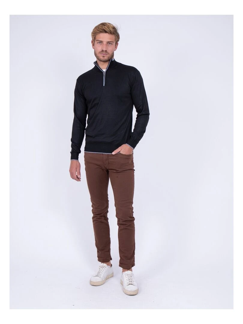 Pull col montant zippé LAOPAUL   Noir