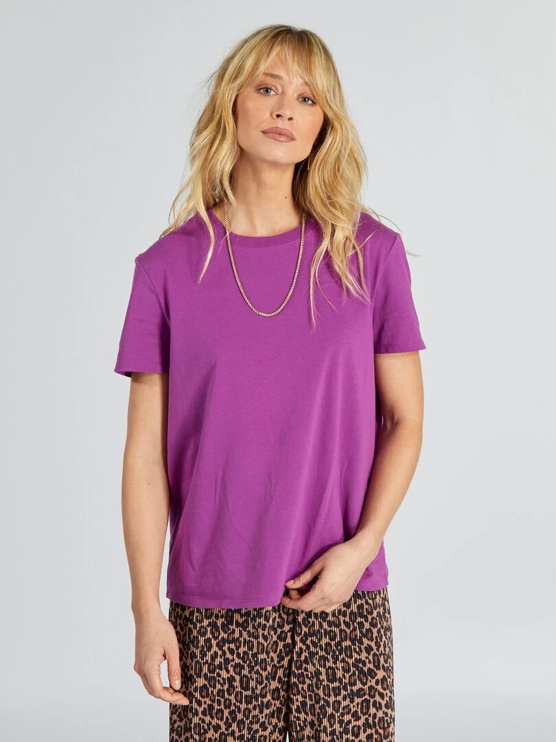 T shirt uni en jersey   Violet