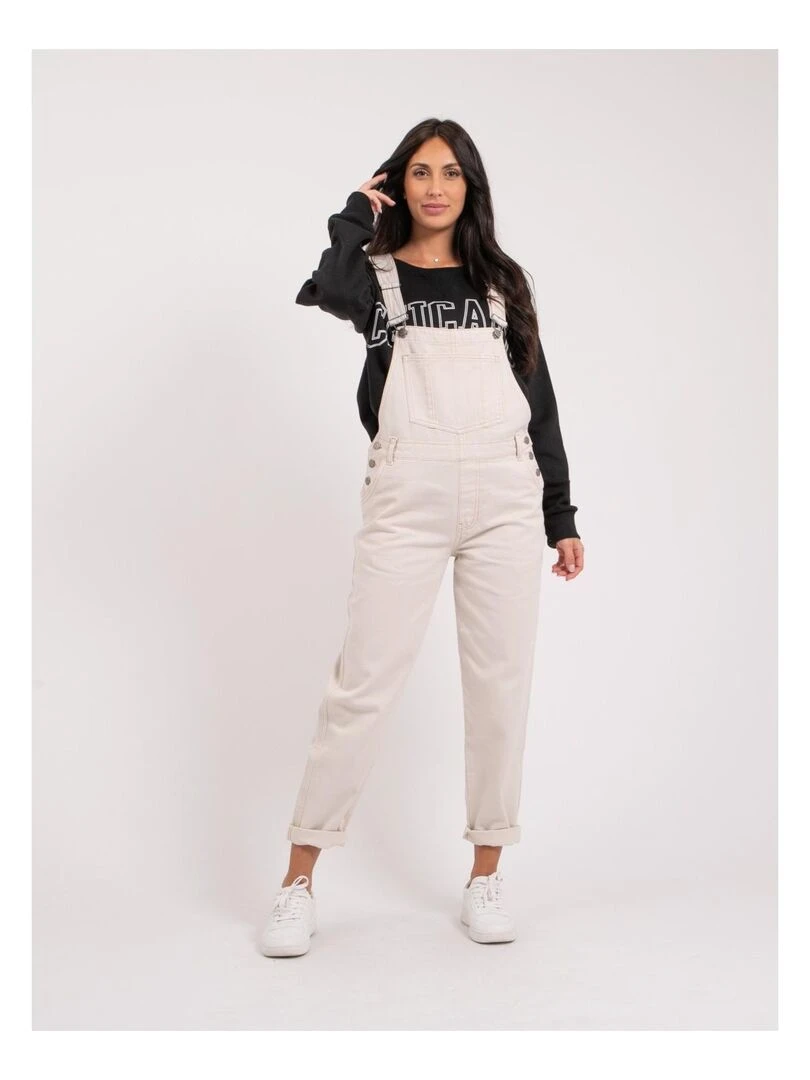 Salopette en denim ELVINE   Ecru