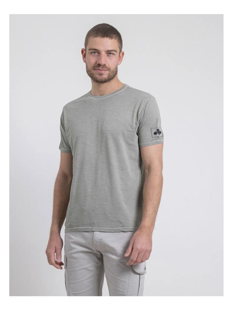 T shirt col rond pur coton NERIGOTE   Kaki