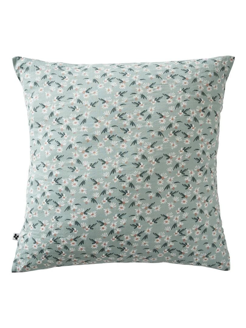Taie d'oreiller gaze coton Marguerite   Bleu