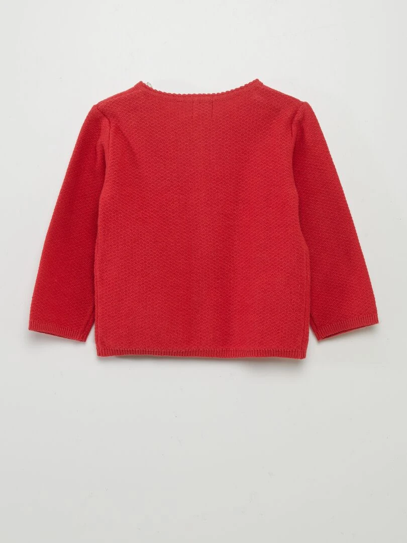 Gilet en maille fantaisie Rouge