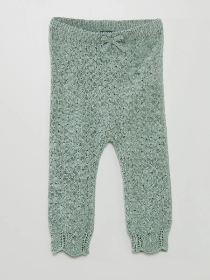 Ensemble legging en tricot + chaussettes Vert