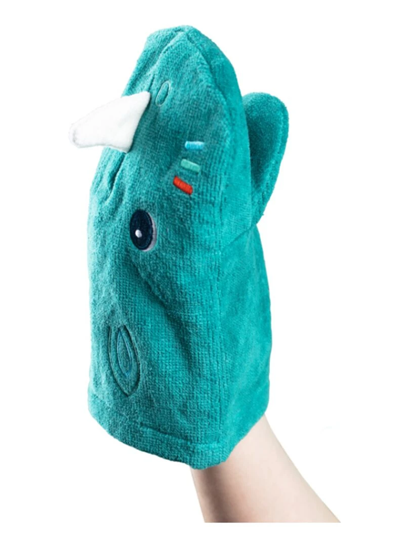 Lot de 2 gants de toilette marionnettes Marius Bleu