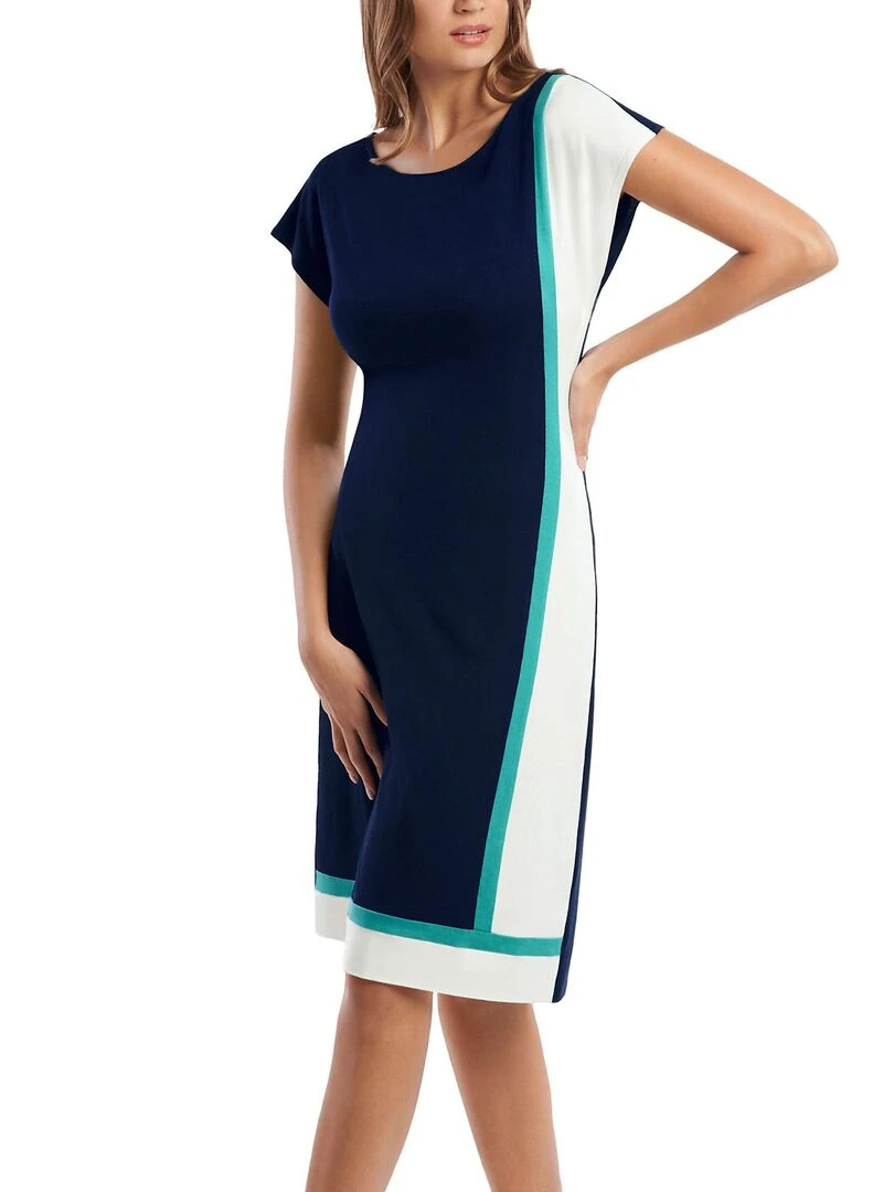 Robe estivale manches courtes Saint Tropez Bleu