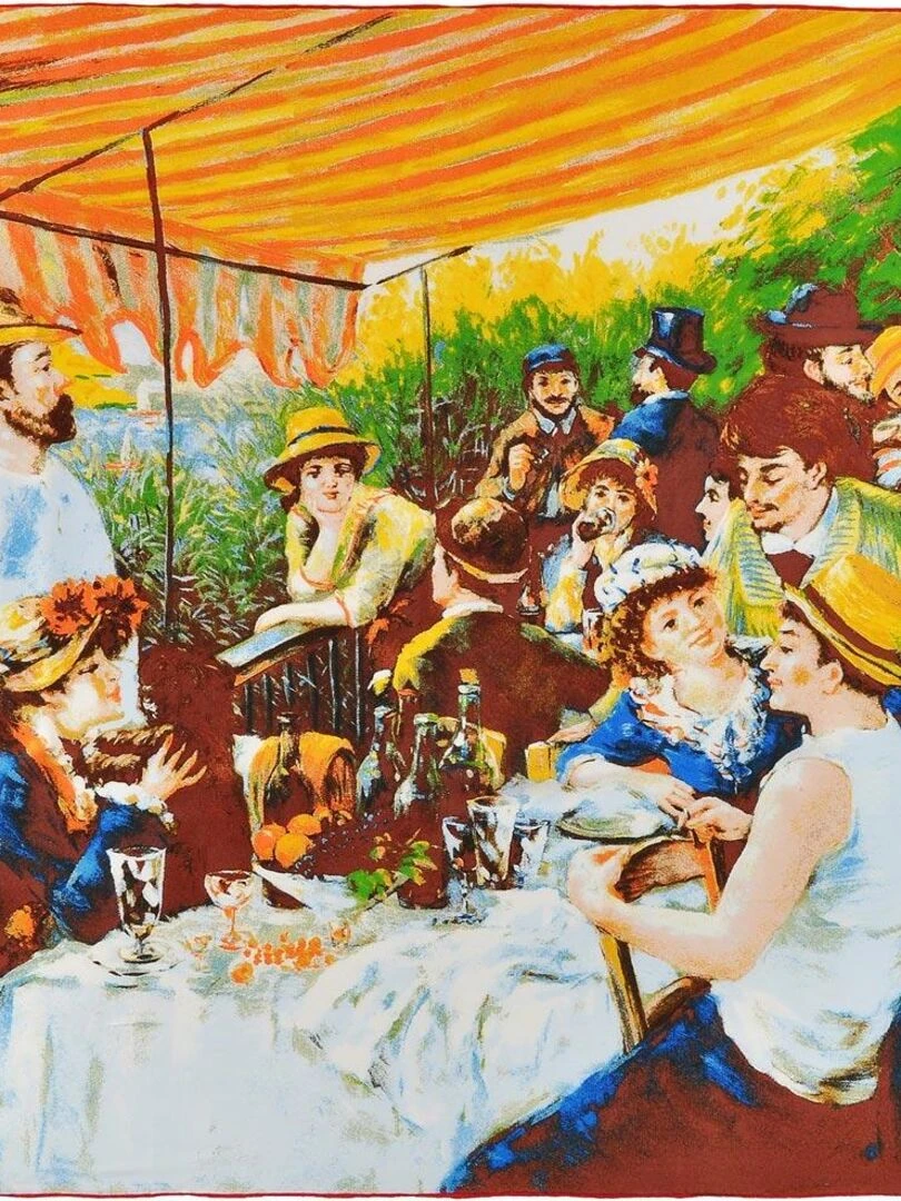 Carré de soie Renoir "Déjeuner des canotiers" Multicolore