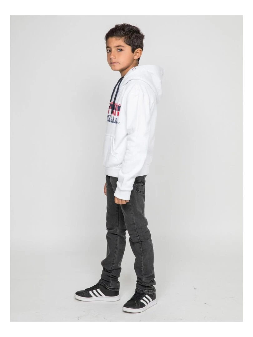 Sweat capuche WESKOF J   Blanc