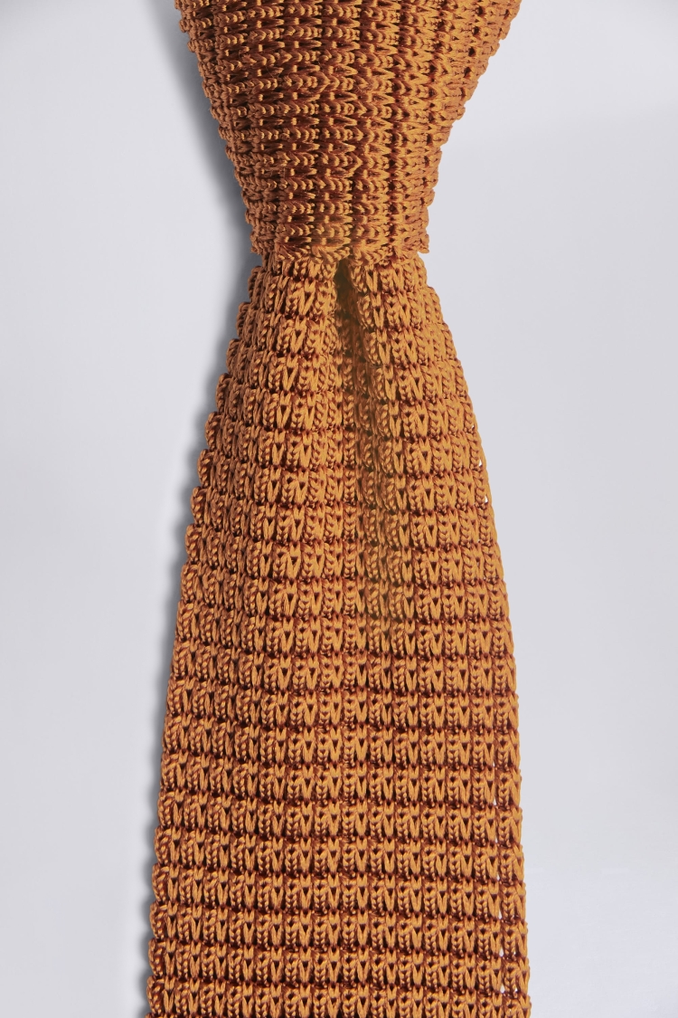 Bronze Knitted Silk Tie Buy Online at Moss