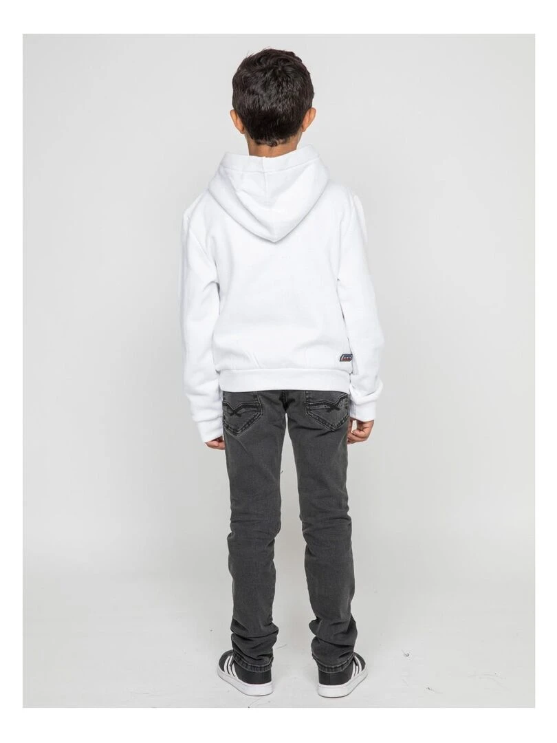 Sweat capuche WESKOF J   Blanc