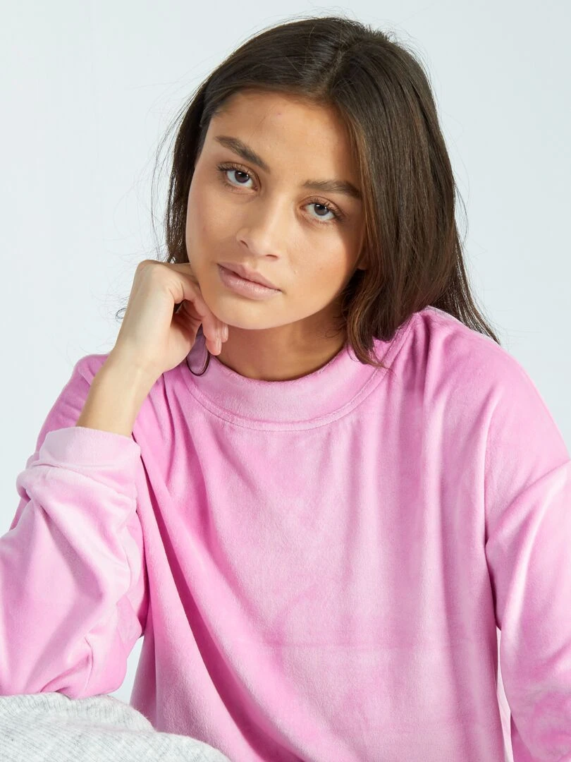 Sweat de nuit en polaire rose