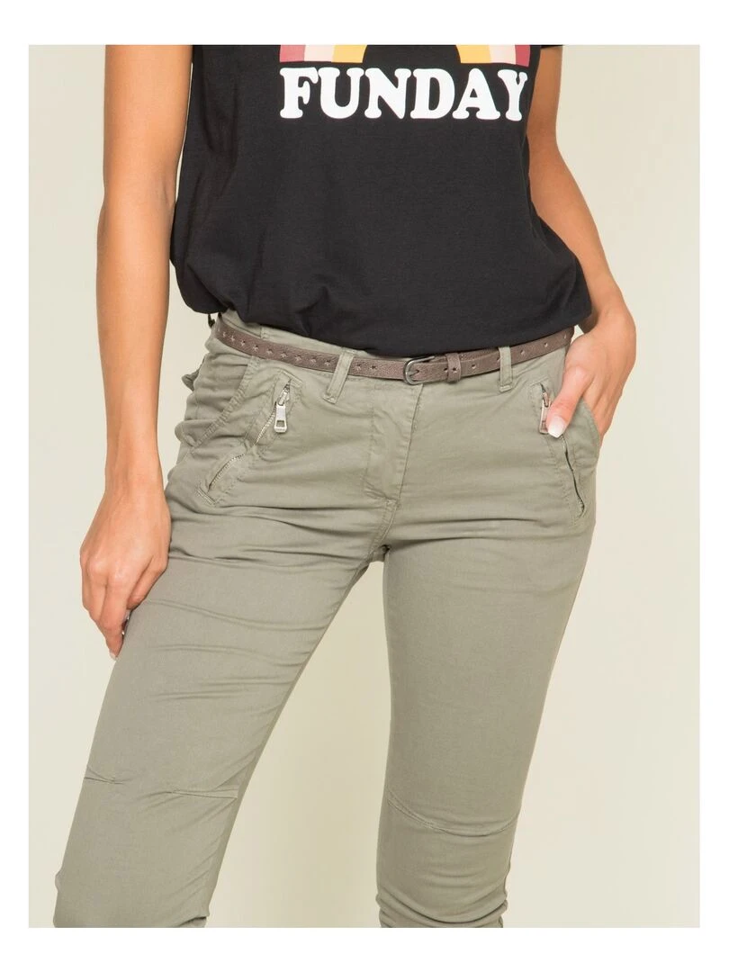 Pantacourt chino XELENA   Kaki