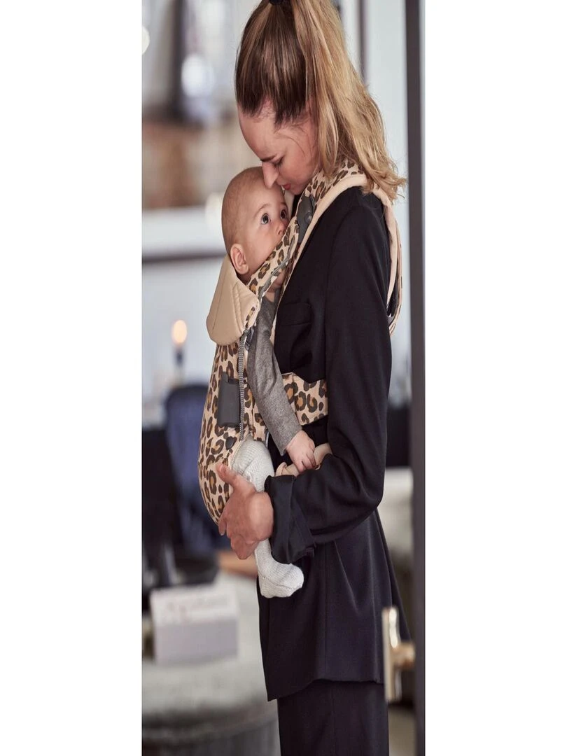 Porte bébé One Beige/Léopard en coton mélangé Beige