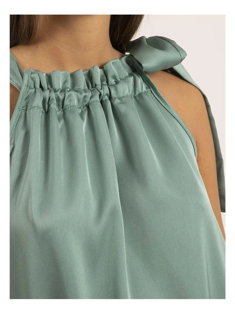 Robe courte satin IMUNE   Vert d'eau