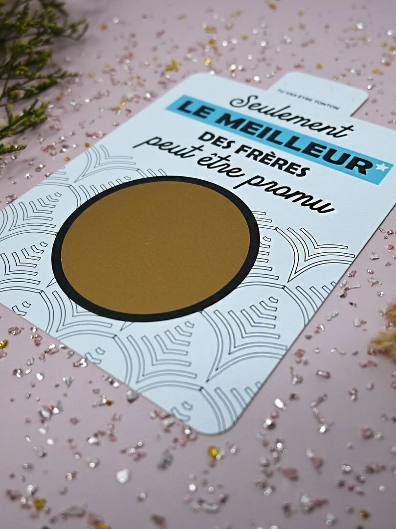 Carte à gratter   Tu vas être tonton   Blanc