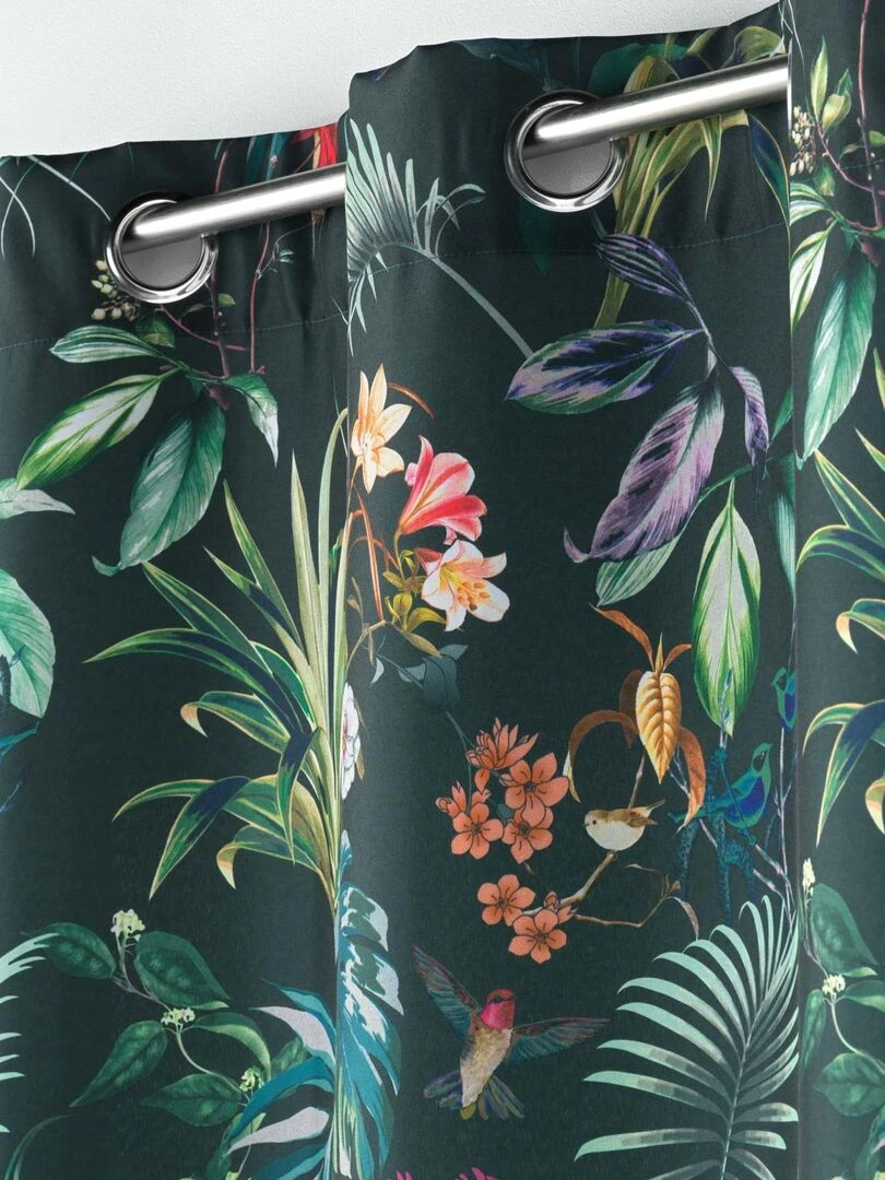 Rideau tamisant esprit exotique Vert foncé