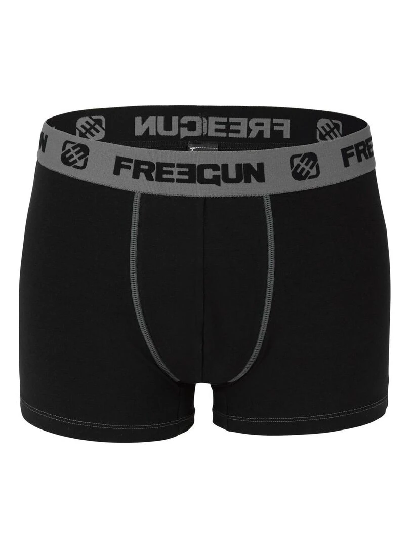 Lot de 4 Boxers garçon coton Gris Freegun   Noir
