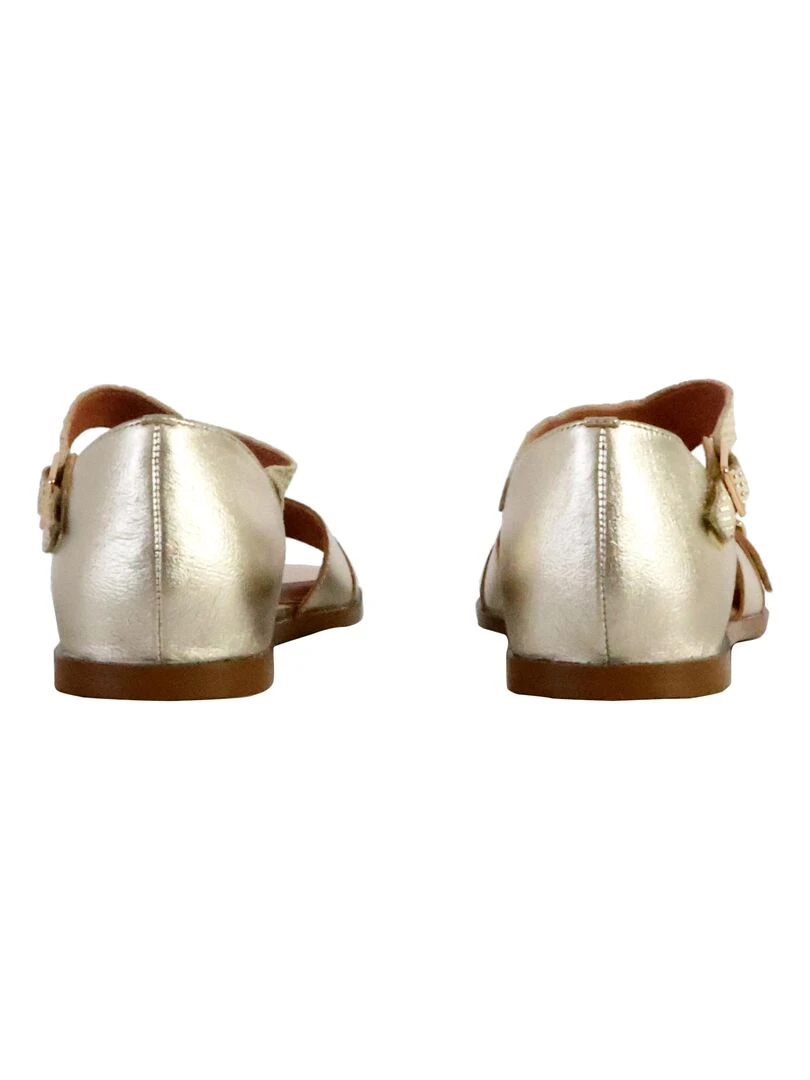 Sandale Plate Cuir Emilie Karston Soka   Gris