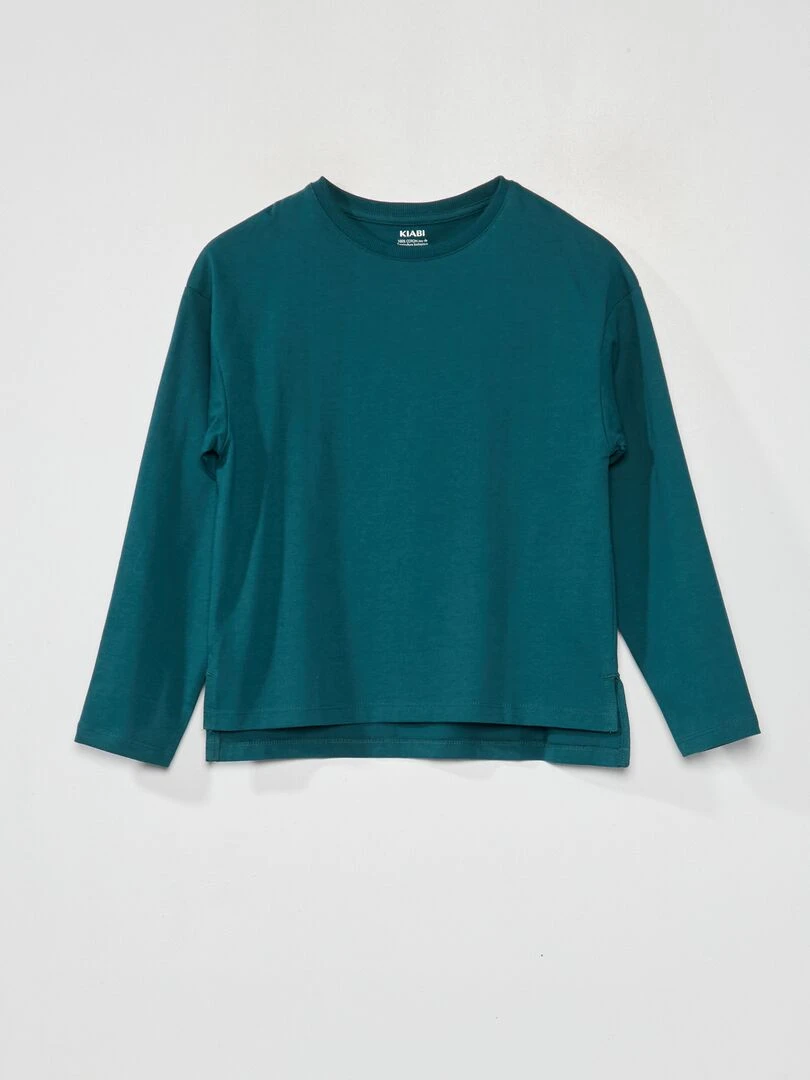 T shirt à manches longues vert