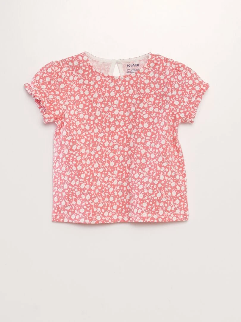 Ensemble legging + t shirt imprimé 2 pièces Fuschia