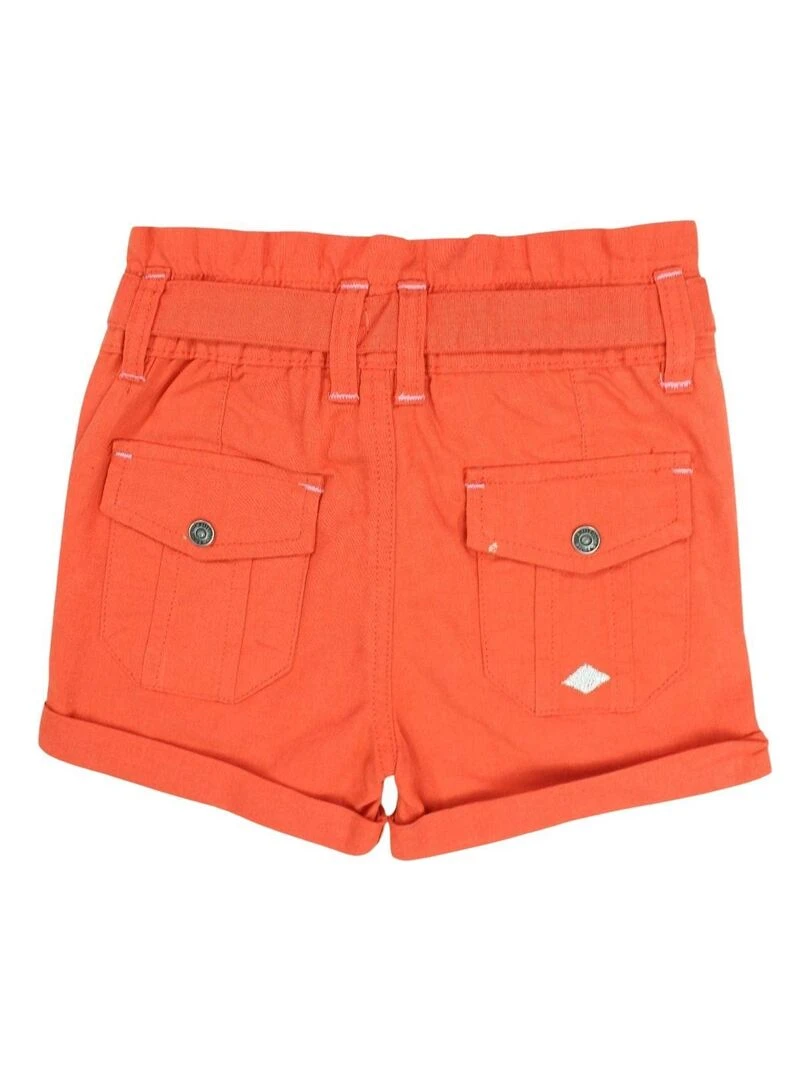 Lee Cooper Short fille imprimé logo en coton Orange